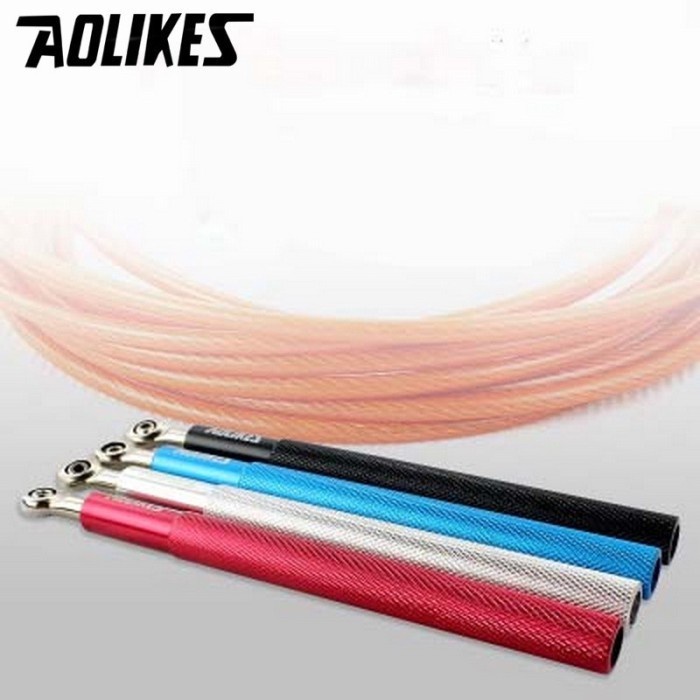 Tali Skipping AOLIKES Jump Rope Steel Wire Bearing Sport Workout Skip