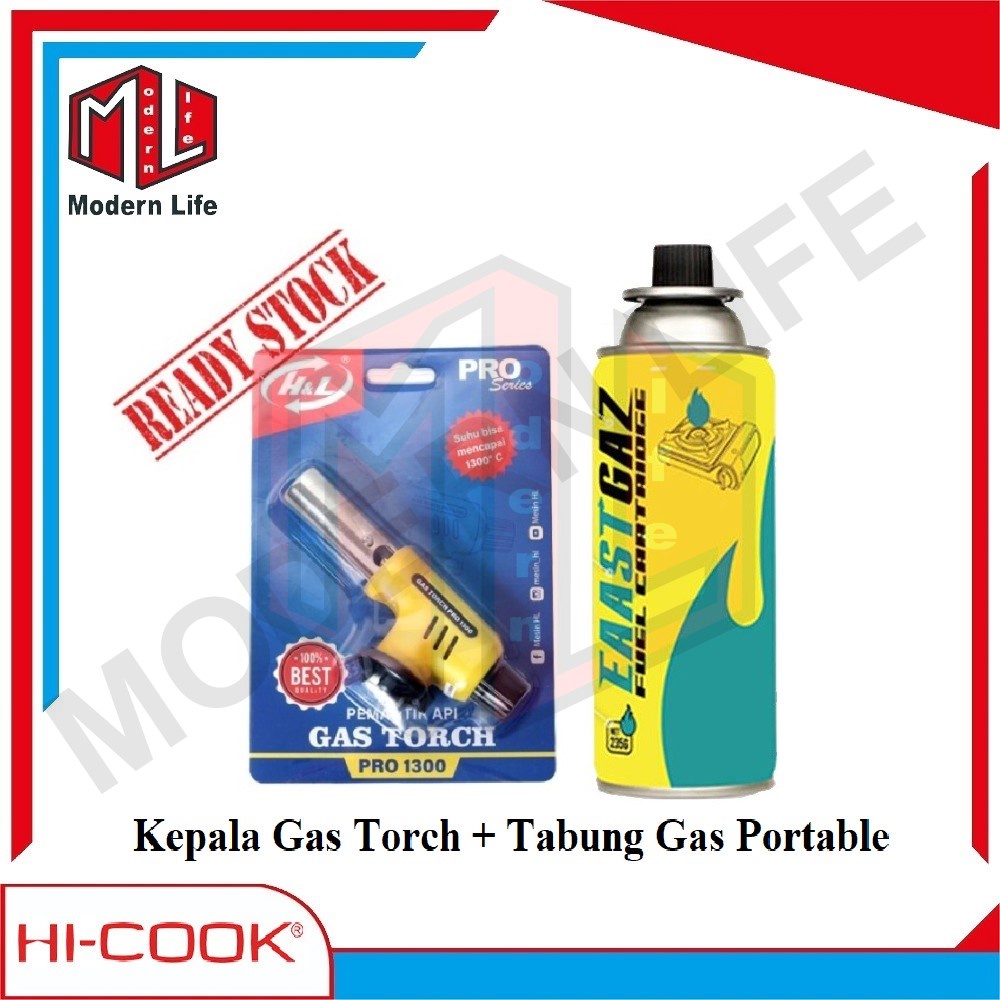 Kepala Gas Torch Portable Las Fire Torch Blow Flame Gun + TABUNG GAS ( 1 SET )