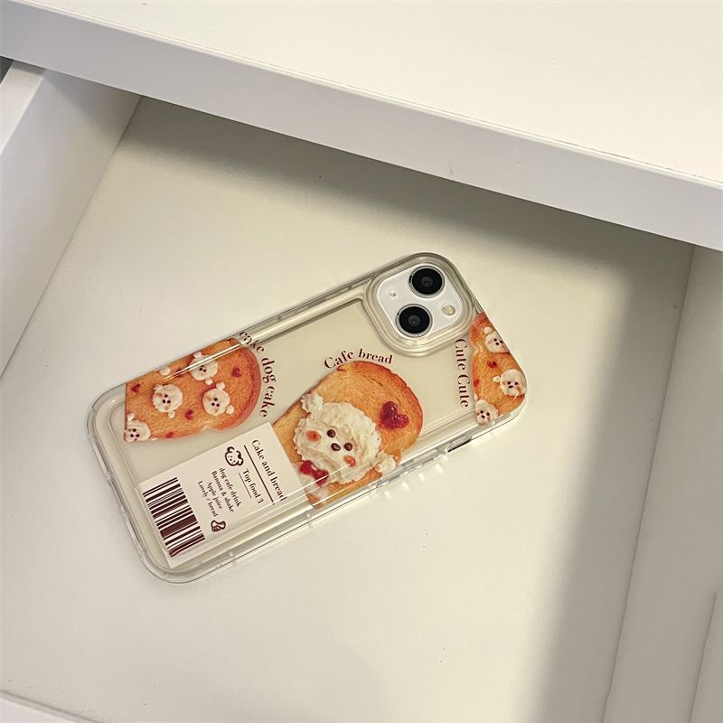 Soft Case Silikon TPU Transparan Motif Anjing Roti Untuk IPhone 14 13 12 11 Pro XS Max XR X 8 7 6 6S Plus