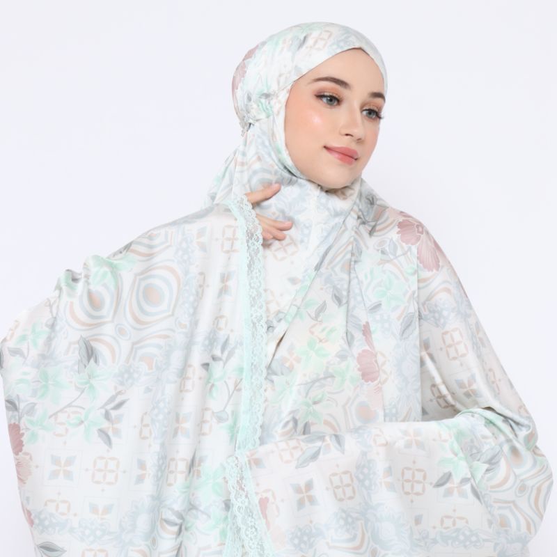 Basheera Mukena Silk Motif Mewah | Mukena Armani Silk Motif Jumbo