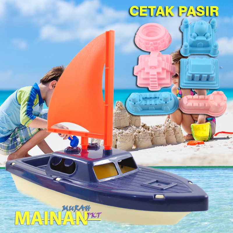 MAINANKEI MAINAN ANAK MURAH YP6 PERAHU LAYAR CETAKAN ISTANA KASTEL PASIR MAINAN ANAK PANTAI