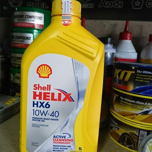 Oli Shell Helix HX6 10w 40 1L oli mobil bensin diesel JAMIN ORI ASLI