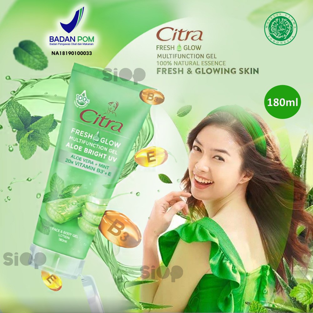 Citra Fresh Glow Multifunction Gel Aloe Bright Uv 180 ml - Citra Aloe Vera Gel