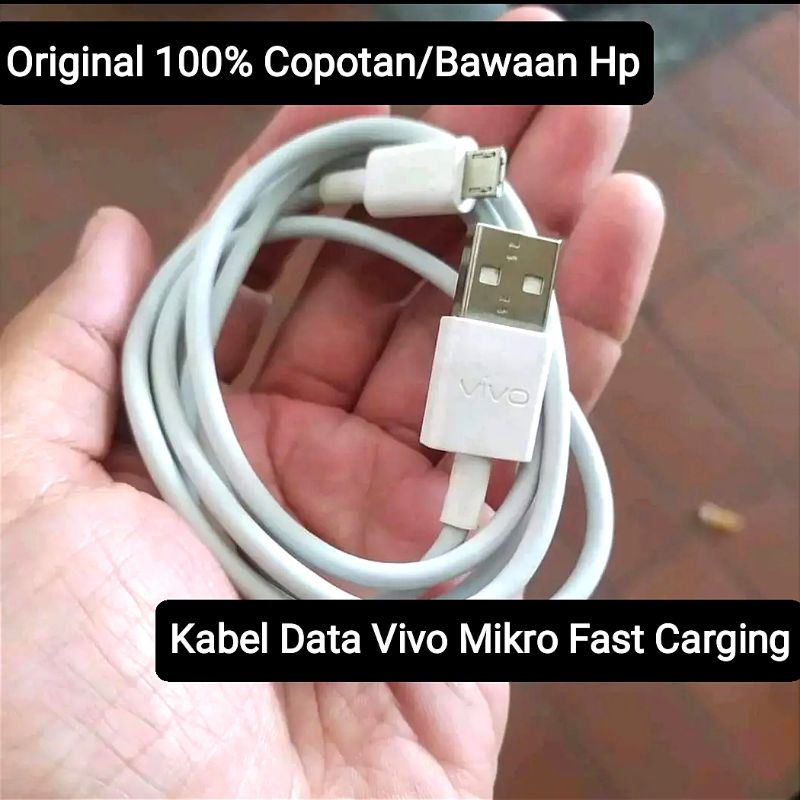 Kabel Data VIVO Mikro Fast Charging (Kode 19) Original 100% Copotan / Bawaan Hp