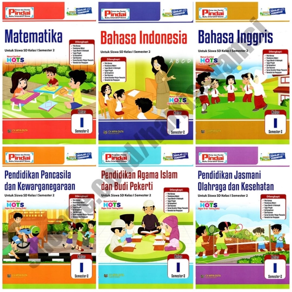 LKS Pindai SD Kelas 1 Semester 2 Kurikulum Merdeka TA 2022-2023 Penerbit Arya Duta
