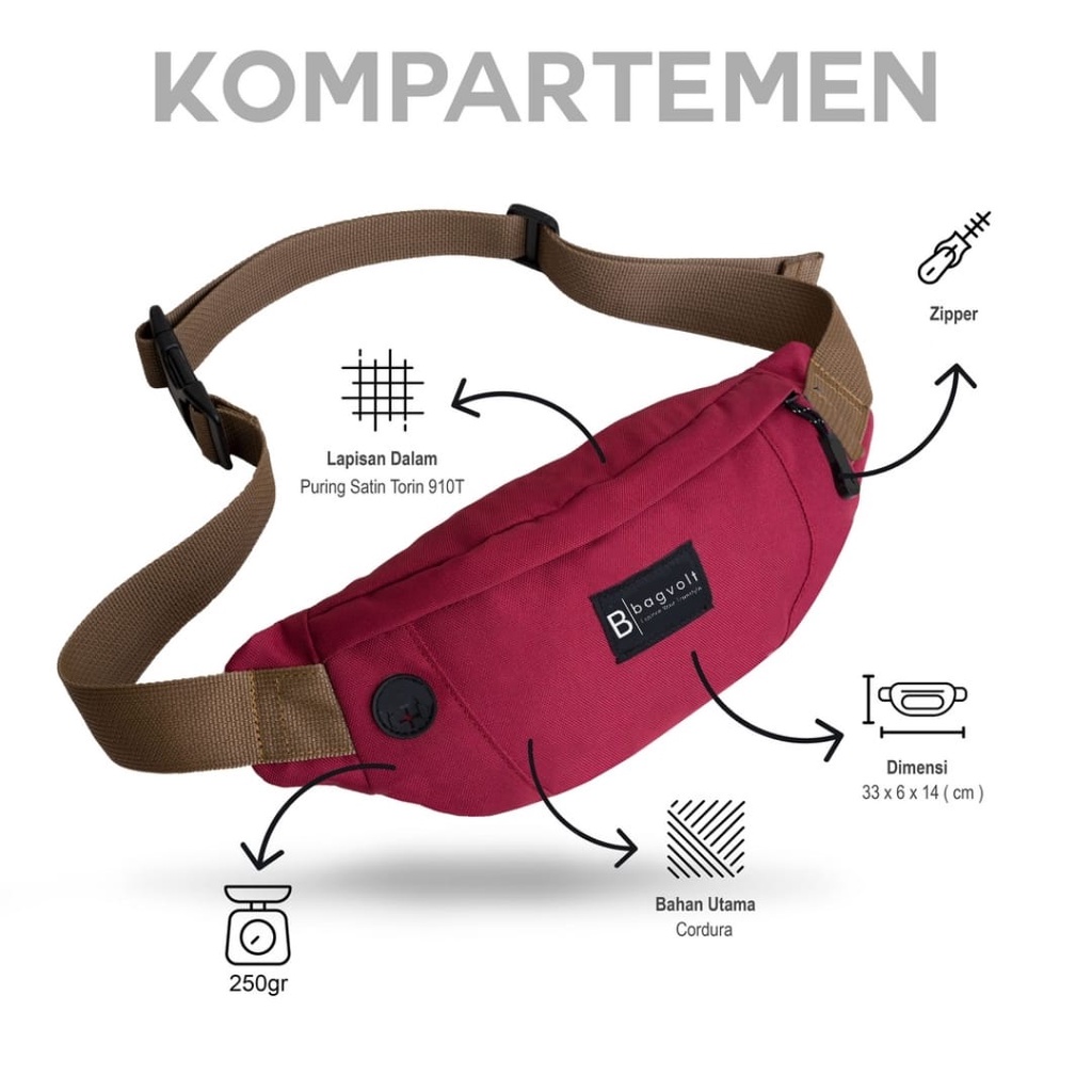 Tas Selempang Pria Terbaru Waist Bag Pria Anti Air Anti Sobek