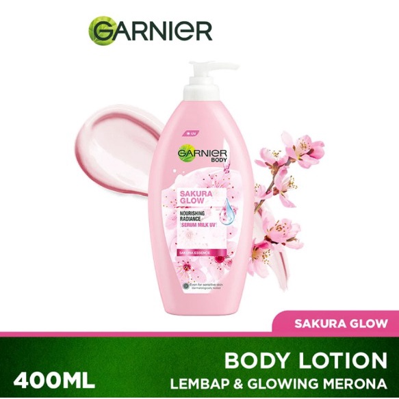 GARNIER SAKURA GLOW  WHITENING BODY LOTION PUMP 400ML