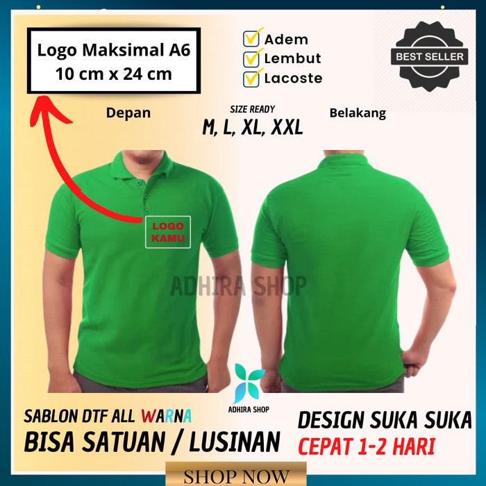 Kaos Polo Custom Satuan Polo Shirt Lacoste Original