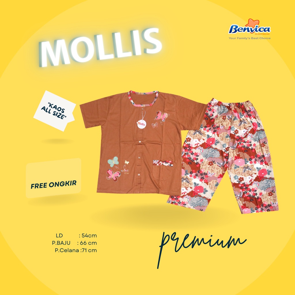 BAJU TIDUR SETELAN KAOS BAJU RUMAHAN DEWASA 3/4 MOLLIS AL BANYAK MOTIF