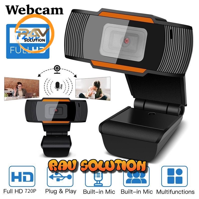 Webcam  camera laptop PC 720P 4k Full HD with Mic /auto focus dengan microphone kamera webcam pc  - RAV SOLUTION