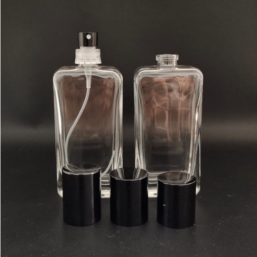 Botol Parfum V32640 50ml easypump Hitam+Tutup Nonfull Hitam Cartonan