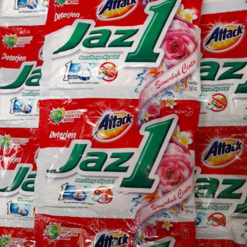 Attack Jaz 1 Jaz One Diterjen Perontok Noda 1 Renceng isi 6 Pcs