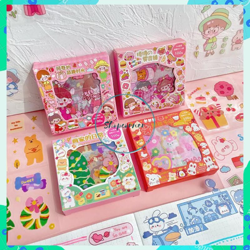 

Stiker Box Xmas Astronaut 100 pc semi transparan PET / Semi Transparant Sticker