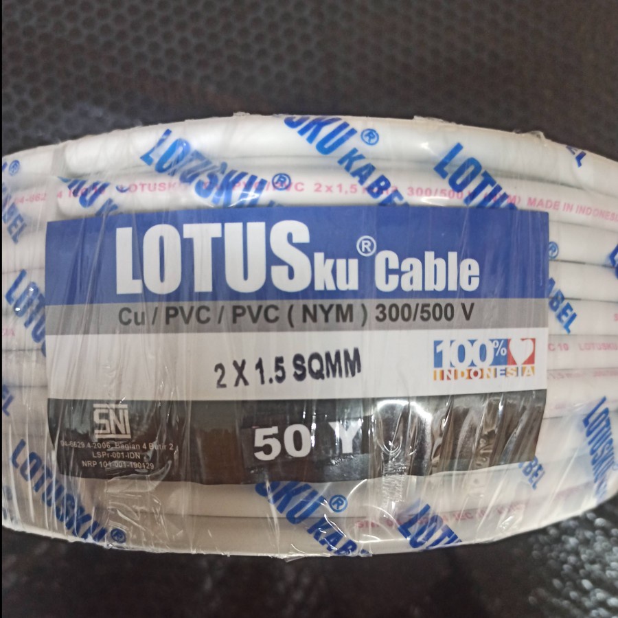 Kabel Listrik LOTUSku 2x1,5 2x1.5 mm NYM - Harga Per Meter (meteran)