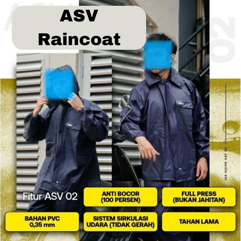 Jas Hujan ASV Original Full Rubber Karet Size L XL XXL XXXL Stelan Jaket Celana Jumbo