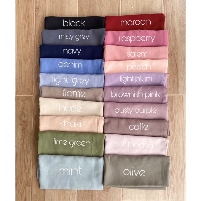 HIJAB POLYCOTTON PREMIUM / BELLA SQUARE / SEGI EMPAT POLOS JAHIT TEPI