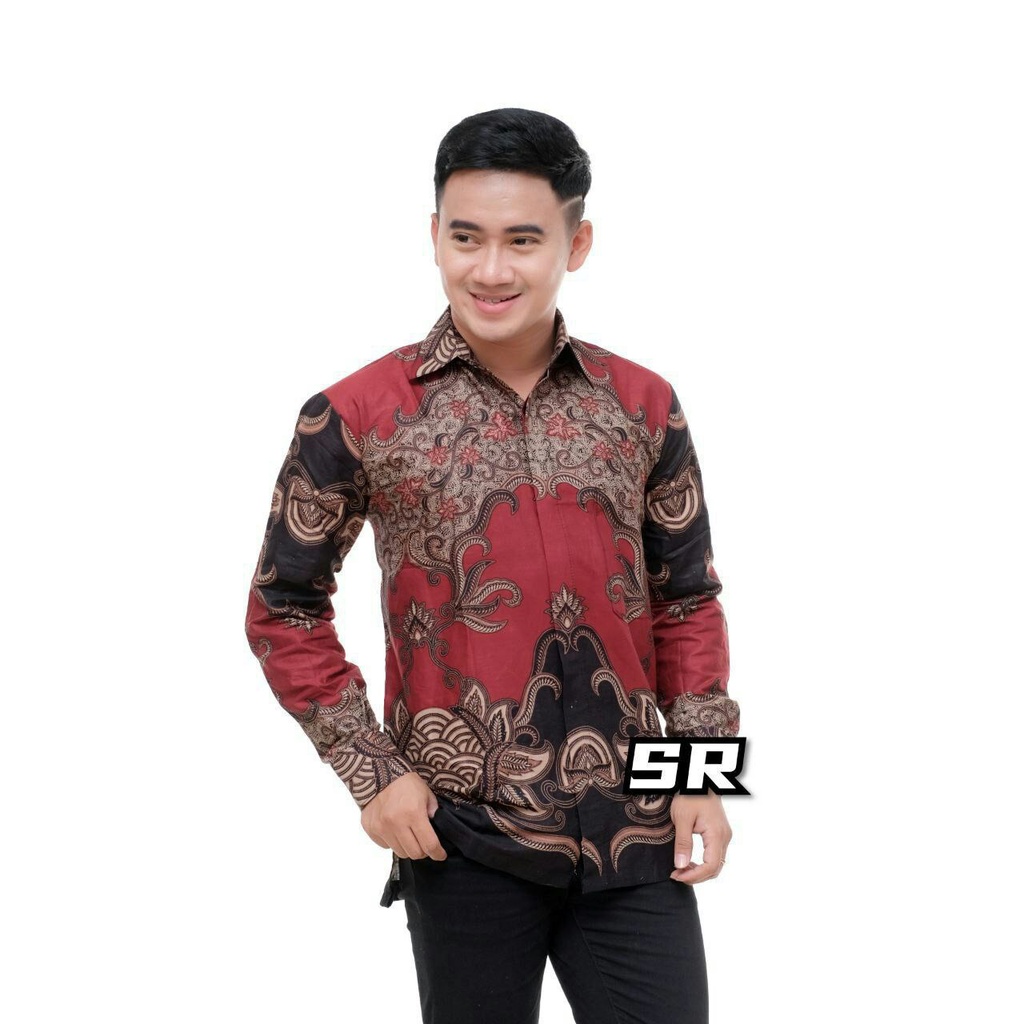 BAJU BATIK TERBARU MODERN LENGAN PANJANG / KEMEJA BATIK M L XL