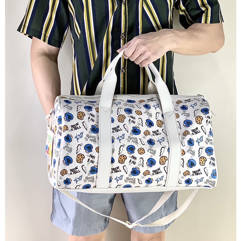 MINISO Sling Bag Tas Slempang Travel Sesame Street Beige Original