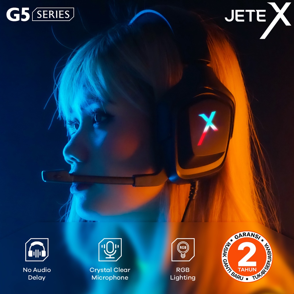 Headset Gaming I Headphone Gaming with Noise Cancelling JETEX G5 - Garansi 1th