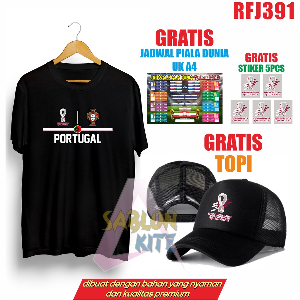 GRATIS TOPI STIKER JADWAL!!! KAOS PIALA DUNIA FRANCE DLL WORLD CUP QATAR 2022 RFJ391