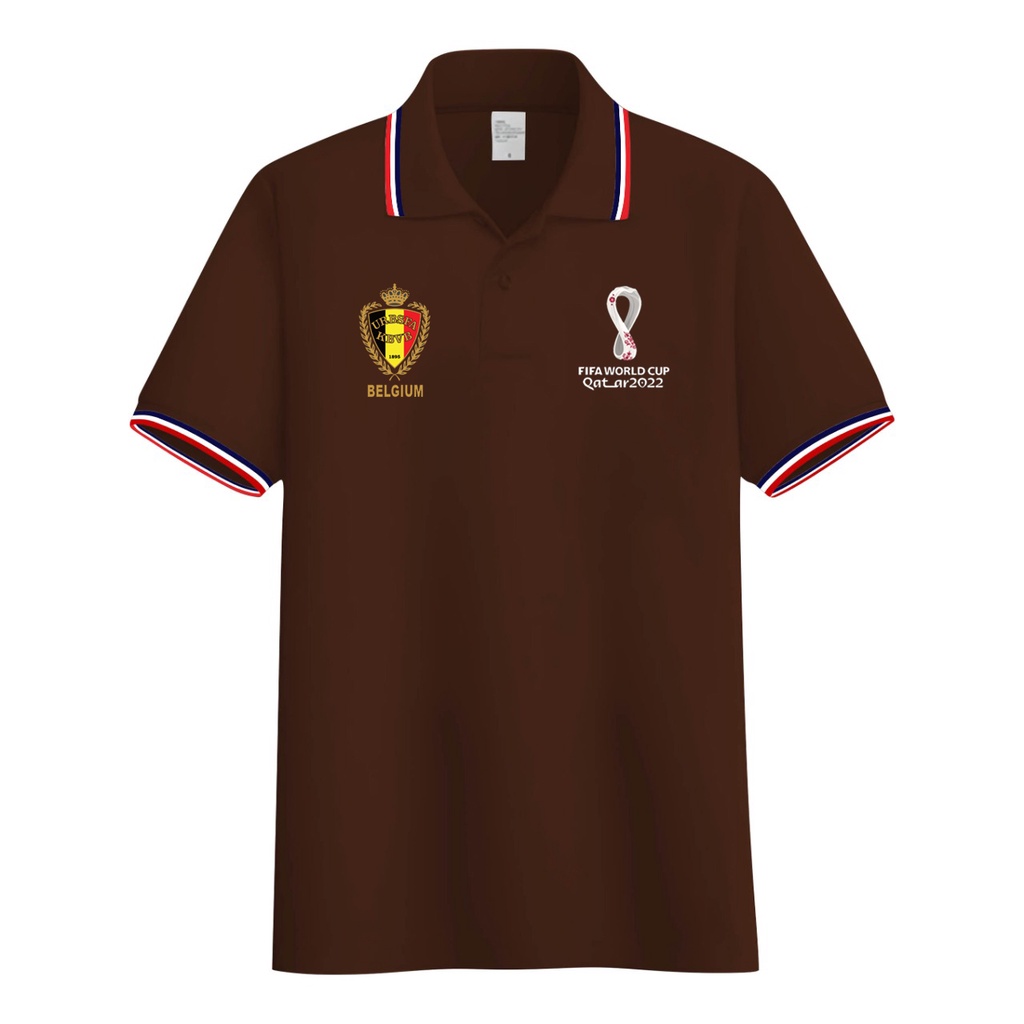 MALVARO-Kaos Polo Shirt Pria Logo Piala Dunia 2022 / Polo List / Baju Kerah / Polo Belgium