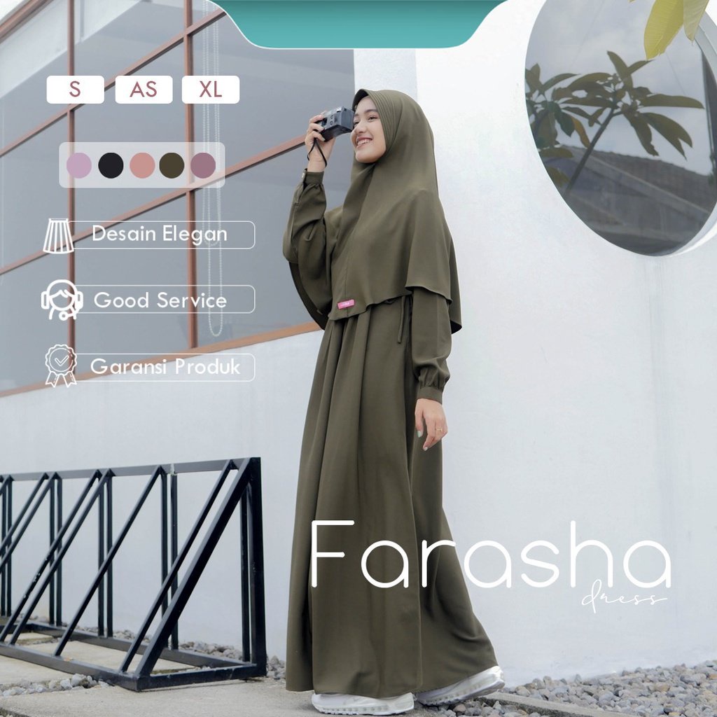 Naisha Official / Farasha Dress / Dress Premium / Dress Terbaru / Dress Simple / Dress Kondangan / G