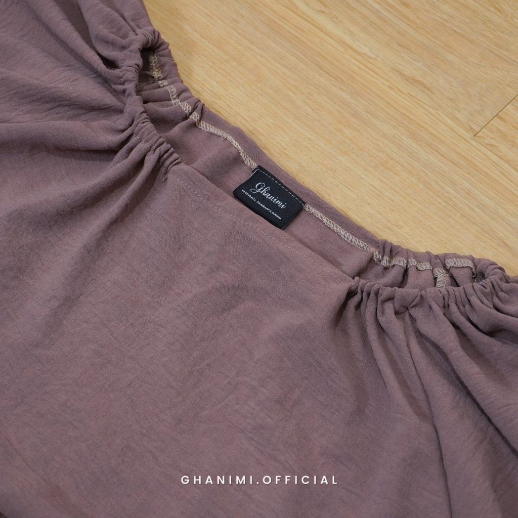 Ghanimi - Bianca Blouse / blus Crinkle Polos / blus kerja / blus kasual formal daily / atasan kerja / blus lengan puff balon