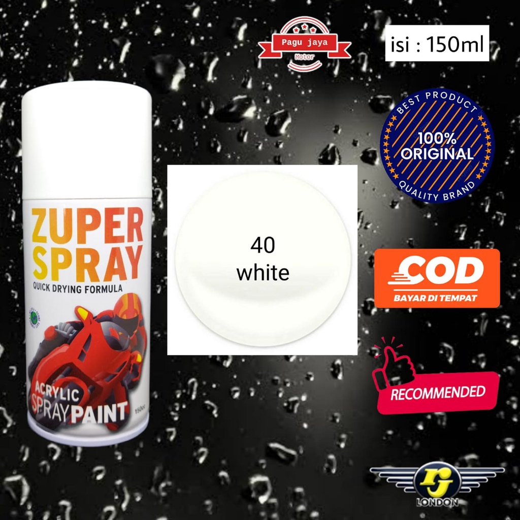 Pilok pilox warna putih white standard zuper spray rj london 150cc cat semprot