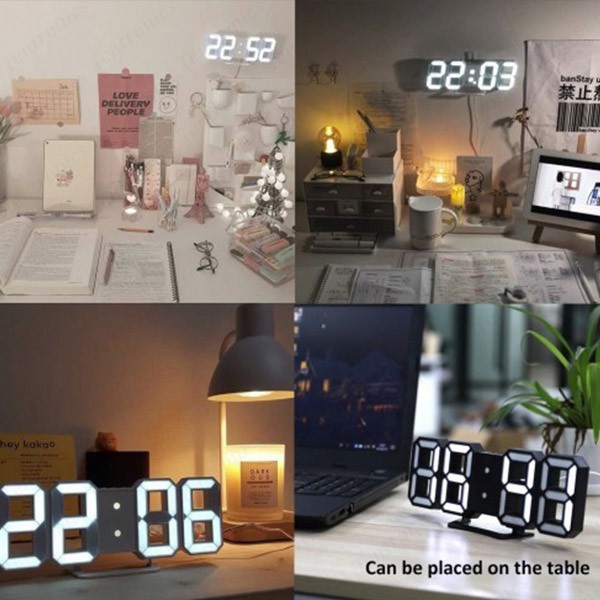 Jam Meja 3D LED Angka Digital Alarm Clock Minimalis Modern