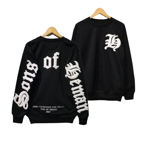 Sweater Crewneck Distro Pria &amp; Wanita - Sweater Distro Premium Quality M - XXL - Black