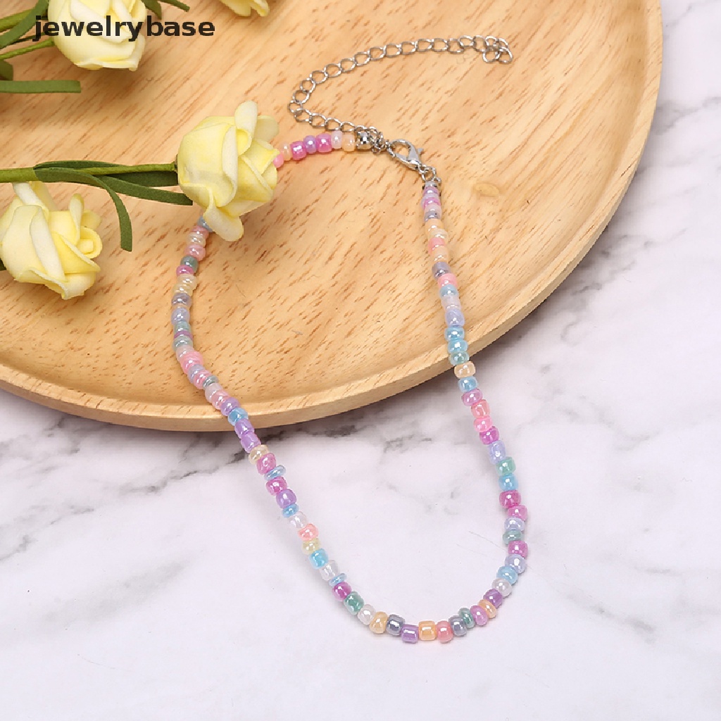 Kalung Choker Rantai Manik-Manik Warna-Warni Gaya Boho Untuk Wanita