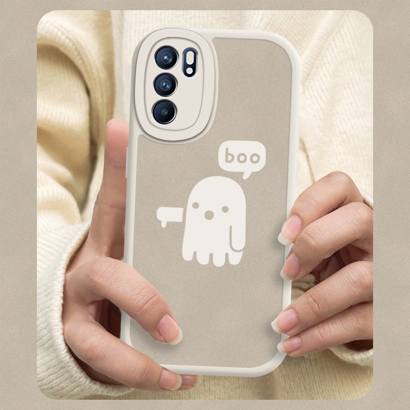 Case OPPO Untuk A3s A5s A9 2020 A11K A12 A15 A16 A31 A33 A52 A54 A57 A74 A76 A92 A95 A96 Motif Hantu Soft Casing F9 F11 Reno 45 6 7Z