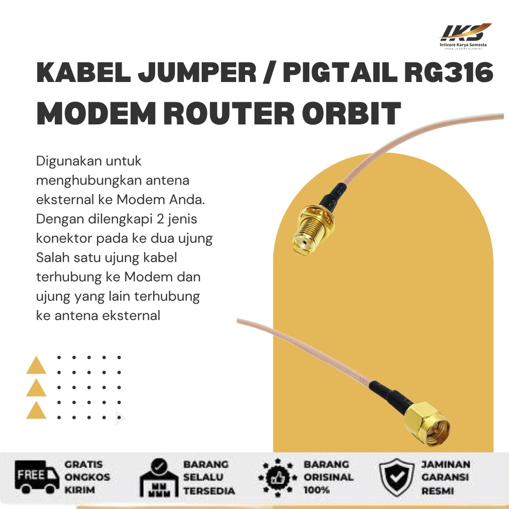 Kabel Pigtail Jumper RG316 Konektor SMA Modem Router Orbit