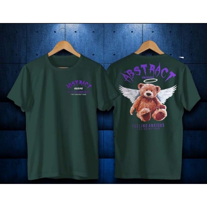 bayar di tempat kaos t-shirt pria motif bear angel santuy baju kaos distro pria wanita terlaris dan termurah 2022