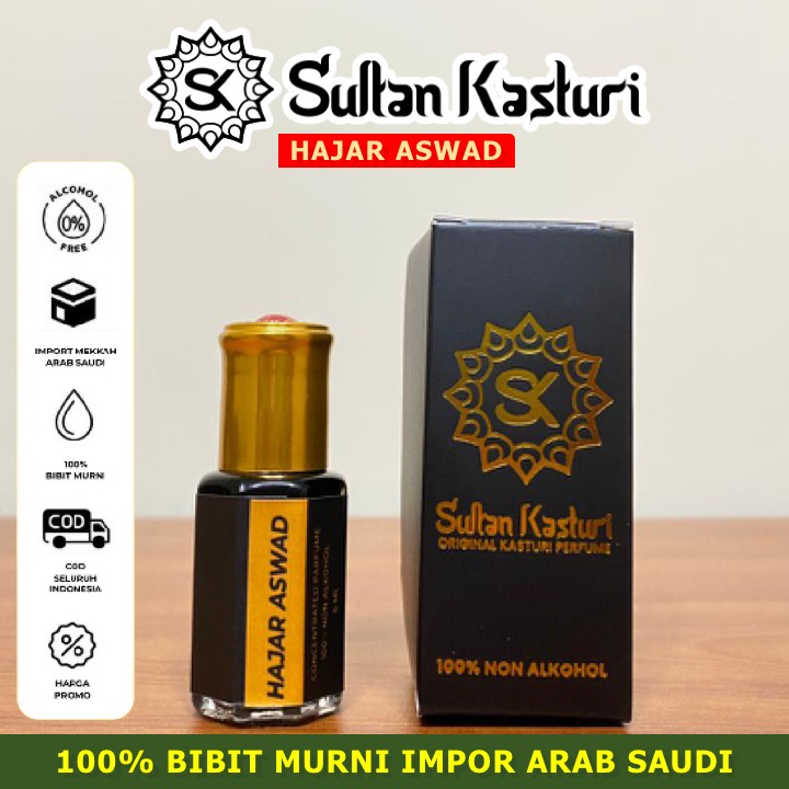 [COD] 100% Original Hajar Aswad - Parfum Sholat Minyak Wangi Hajar Aswad Original Sultan Kasturi (NO