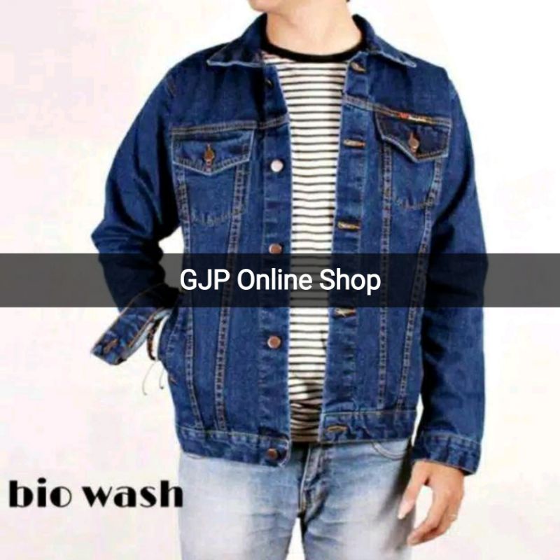 Jaket jeans pria denim size M L XL XXL XXXL XXXXL