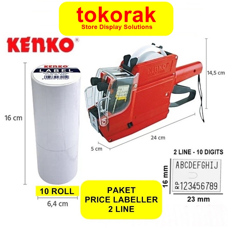 PAKET MESIN LABELLER MX-6600A 2 LINE KENKO + ISI LABEL HARGA 10 PCS