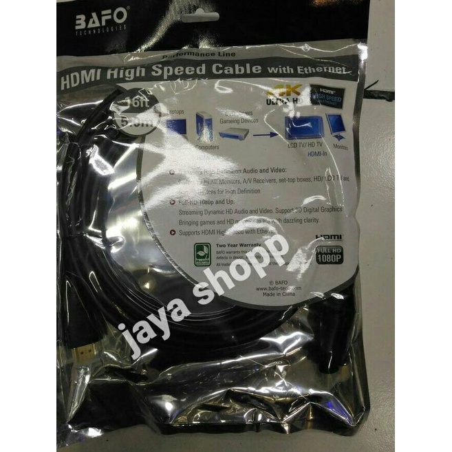kabel hdmi bafo 5m/hdmi bafo 5 meter