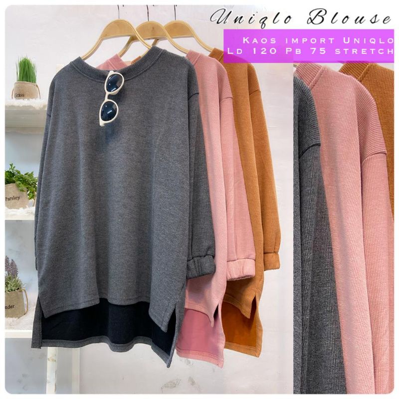 uniqlo blus kaos import/fashion wanita modern