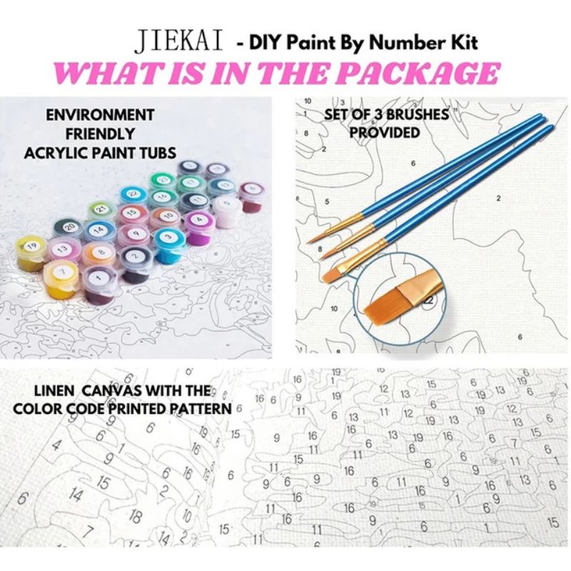 

bib Canvas Paint By Number Kit Dital Painting DIY Painting By Numbers