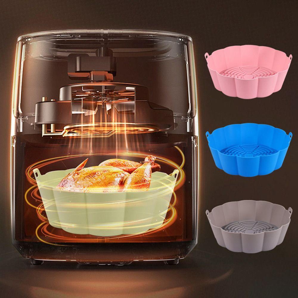 Solighter Air Fryer Silicone Pad New Grill Pot Tray Masak Multi-Fungsi Pengganti Liners AirFryer Aksesoris Baking Basket