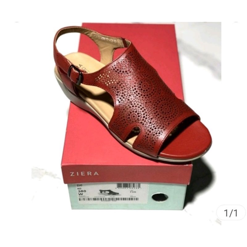 SANDAL WANITA ZIERA SUPER SUPPORT KULIT ECHO RED