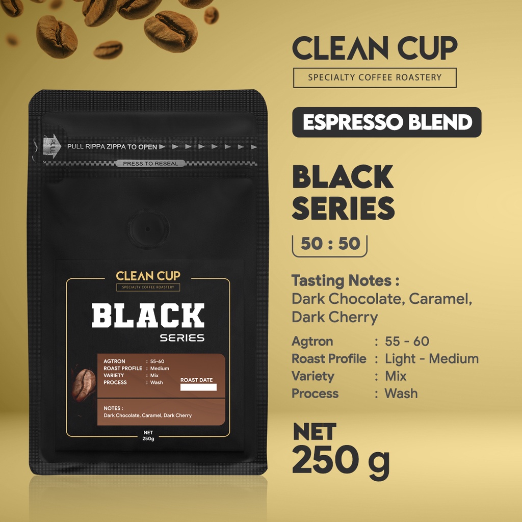 

Kopi Clean Cup Black Series House Blend Whole Bean 250gr