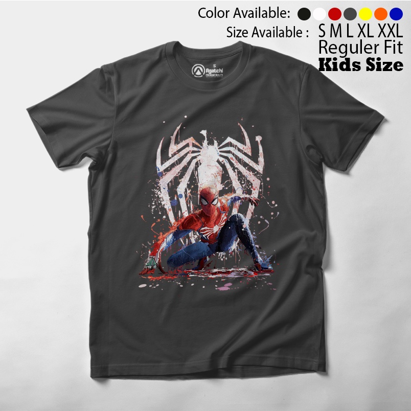 Baju Kaos Atasan Anak Laki - Laki Motif Spiderman V2