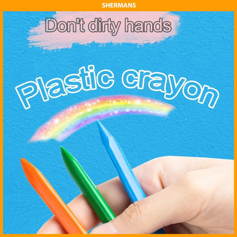 

[Ready Stock❤️]Krayon Plastik Segitiga Krayon Plastik Segitiga Keselamatan Anak-Anak Balita yang Dapat Dicuci Menggambar Pena Corat-Coret Pena sherman