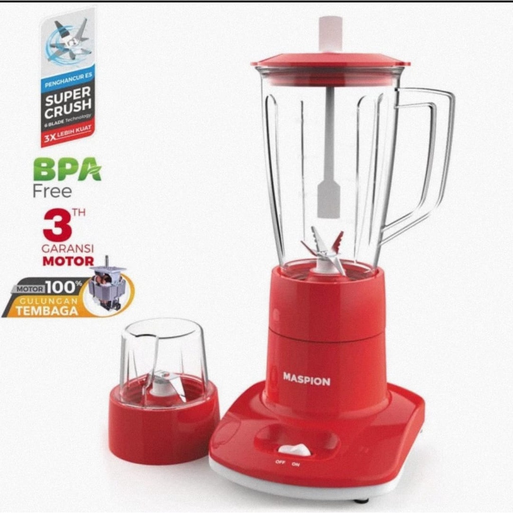 Blender MASPION MT-1262 GL Blender Gelas 1 Liter 2in1