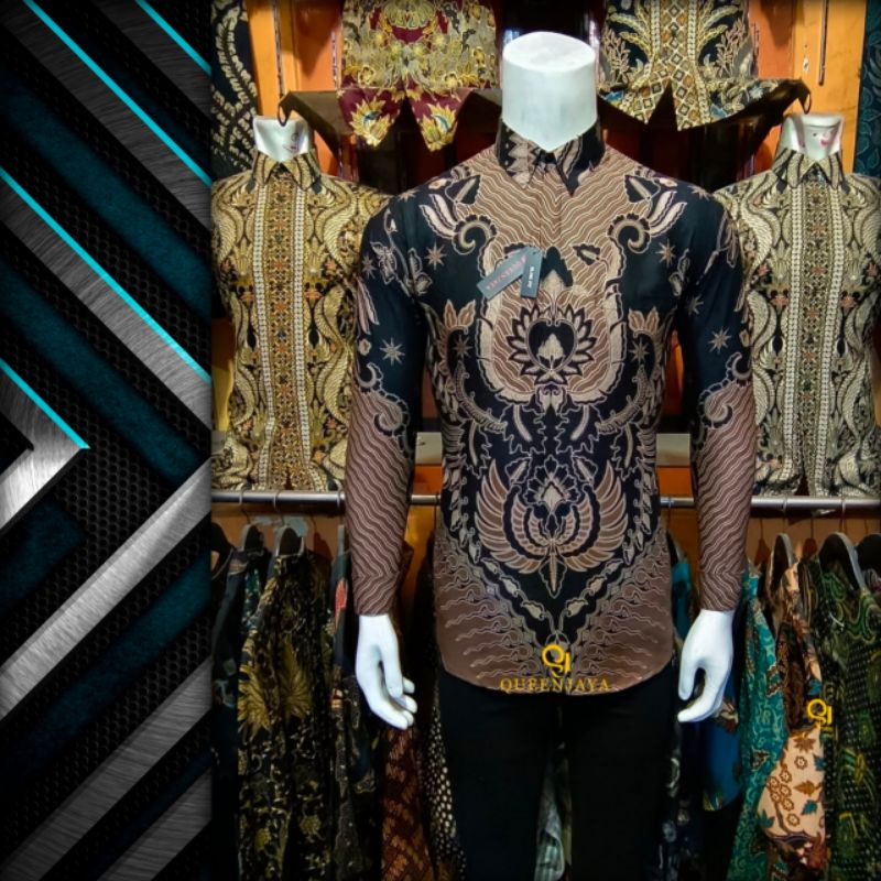 kemejan Pria Lengan Panjang Slimfit Modern Batik Slimfit Pria