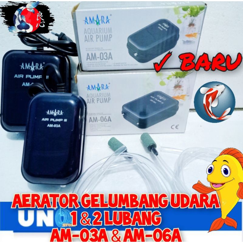 AERATOR POMPA UDARA AQUARIUM AMARA AM-03 DAN AM-06 1 LUBANG/2 LUBANG