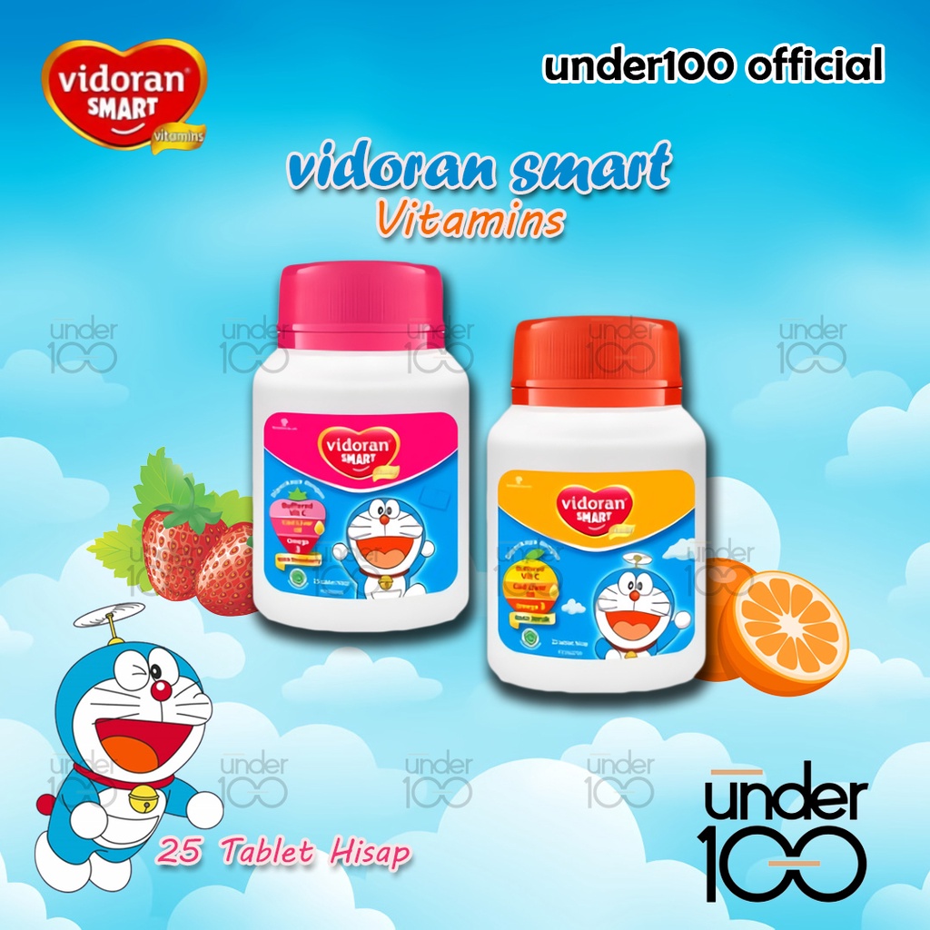 ❤ Under100 ❤ Vidoran Smart Vitamins – All Variant | Strawberry | Jeruk (25 Tablet Hisap)| Vitamin Hisap | HALAL BPOM