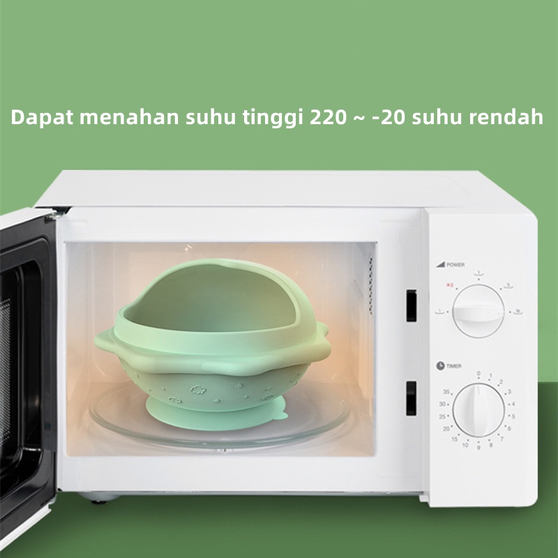 Mangkok Silikon Suction Sedotan Mangkok Silikon Bayi Peralatan Makan MPASI Bayi BPA Free CJ07